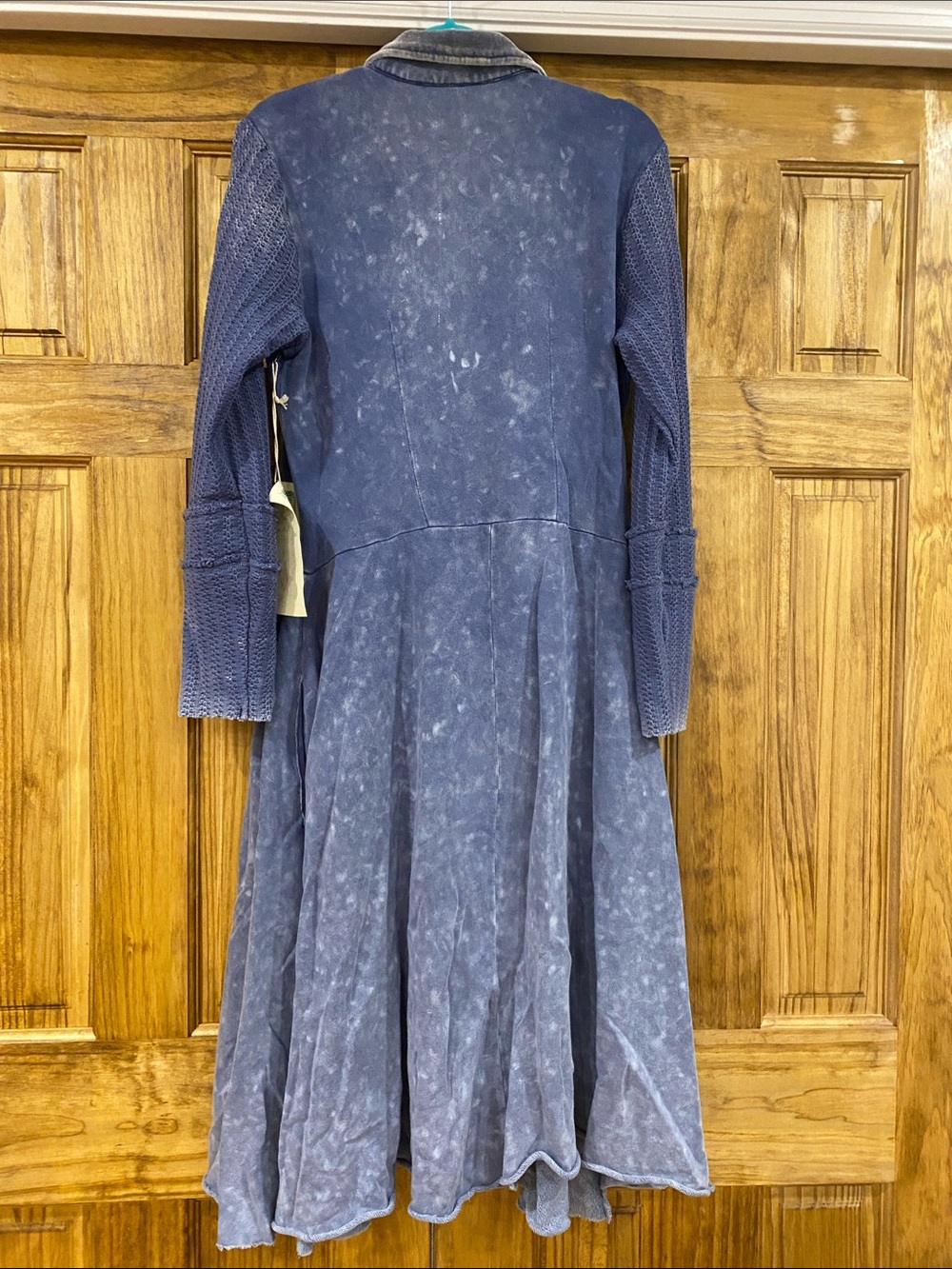Aratta Colonial long Coat in Faded Blue with Ribbon Medal Accent - Picture 8 of 8